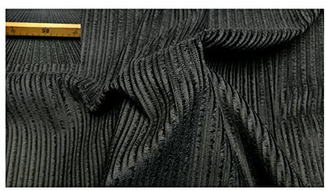 Fabrics-City schwarz Baumwollcord breitCord Stoff Rippencord, BabyCord, KinderStoff für nähen & basteln, CordGewebe, BaumwollStoff, Stretch-Cord, zum kleben, 3245
