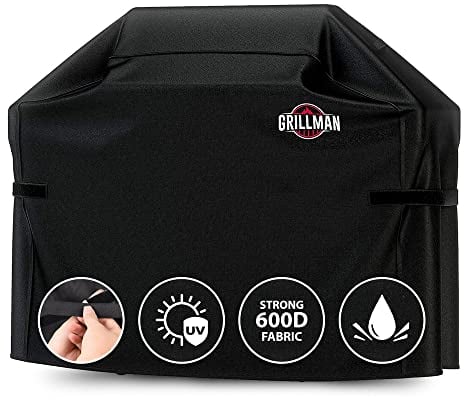 Grillman Premium - Housse de Protection pour Barbecue à gaz Weber/Char-Broil/Campingaz/etc - résistant aux déchirures/UV/imperméable - L 147 x l 61 x h 122 cm - Noir