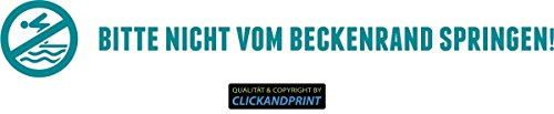 CLICKANDPRINT Aufkleber » Bitte Nicht vom Beckenrand springen!, 30x4,2cm, Türkisblau • Wandtattoo/Wandaufkleber/Wandsticker/Wanddeko/Vinyl