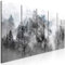 decomonkey Bilder Wolf Wald Berge 225x90 cm 5 Teilig Leinwandbilder Bild auf Leinwand Wandbild Kunstdruck Wanddeko Wand Wohnzimmer Wanddekoration Deko Tiere Landschaft