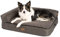 JAMAXX Premium 4-in-1 Hunde-Sofa - Orthopädische Couch mit Memory Visco Schaumstoff, abnehmbare Polster, Extra-Dicke Polsterung, Wechsel-Bezug, Waschbar, PDB3015 (L) 110x80x10 ECO braun