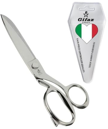 GIFAZ Forbici da Sarta Professionali 30 cm e di Precisione TAGLIATUTTO in Acciaio al carbonio nichelate Resistenti ed Affilate per Taglio e Sartoria - Ultra Resistente Made in Italy