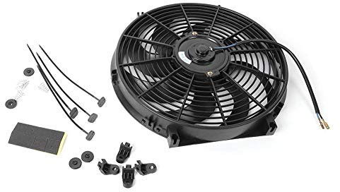 Tbest Radiateur Ventilateur, 14 pouces, Ventilateur Électrique Mince, 12 V, Universel, Compatible avec la plupart des voitures et radiateurs