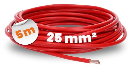 Lapp 5m H07V-K 25 mm² Rot - Verdrahtungsleitung Aderleitung Flexibel | PVC-Einzelader für Schaltanlagen und Verteiler - Feindrahtige Litze aus Kupfer nach VDE 0295 - Installationsleitung