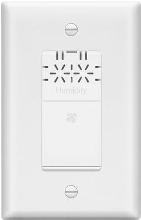 LIDER No Needed Neutral Wire Humidity Sensor Switch, Automatic Moisture Detection, Air Circulator, Automated Bathroom Fan Control, Adjustable Time, 1 Pole