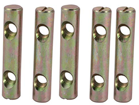5 Stück M8 x 60 mm Doppelloch verzinkt Eisen Split Antrieb Kreuz Bolzen Mutter Zylindermutter