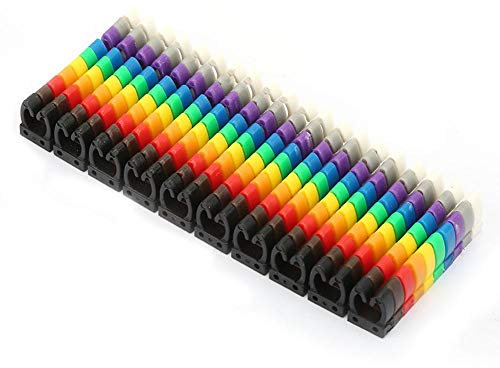 Wire Markers Wire Number Labels Colorful Wire Numbering Marker Tube Cable Marker with Clip-On Design for Marking Color-Coded Cables