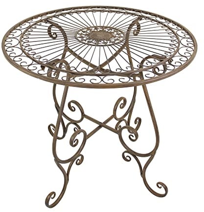 FRANK FLECHTWAREN Gartentisch, Beistelltisch, Bistrotisch Tisch Flair Ø 80 x 74 cm Metall