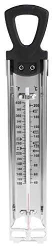 Folewr Thermomètre de cuisine en acier inoxydable pour confiture, sucre, bonbons, liquide