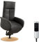CAVADORE TV-Sessel Juba / Fernsehsessel mit Aufstehhilfe + elektrisch verstellbarer Relaxfunktion / 2 E-Motoren / 75 x 112 x 82 / Lederoptik, Grau
