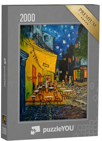 puzzleYOU: Puzzle 2000 Teile „Café in Paris nach dem berühmten Gemälde von Vincent Van Gogh“ – aus der Puzzle-Kollektion Künstler, Kunstwerke
