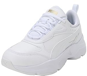 PUMA Damen Cassia SL Sneaker, Weiß Weiß Team Gold, 38 EU, weiß, 38 EU