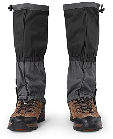 BORDSTRACT Legging Polainas Cubierta de Botas de Zapatos Polainas de Botas Senderismo Impermeables Cubiertas de Zapatos de Nieve para esquí al Aire Libre Escalada Senderismo(Negro)