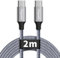 etguuds Câble USB C vers USB C Long 2M, Cable C to C Charge Rapide 60W Cordon en Nylon Tressé Compatible avec iPhone 15 Galaxy S24 S23 S22 S21 MacBook Pro/iPad Air/Pixel 9