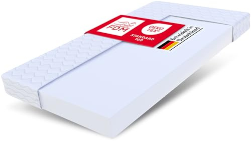 FDM Alto Matratze 160x200 cm Kaltschaum Höhe 12 cm Härtegrad H2 Öko-Tex Allergikergeeignet Bezug Waschbar Premium Matratzenbezug