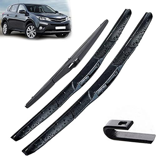 REXGEL Hojas de Repuesto Limpiaparabrisas para Toyota RAV4 XA40 2013-2018 26+ 16 + 10, Goma silenciosa y eficiente Escobilla Limpiaparabrisas