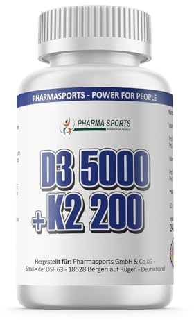 Vitamin D3 + K2 Depot - 240 Tabletten mit 5000 I.E + Vitamin K2 200 mcg pro EINER Tablette - 99,5+% All-Trans