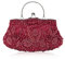 CORIOS Borsetta da Sera Donna Pochette con Perline Glitterate e Perline con Paillettes Borsa a Spalla Elegante Borse Messenger Retro Borsa a Tracolla Cocktail Festa Cerimonia Ballo Clutch Vino Rosso