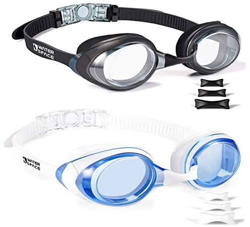 Water Space Swimming Goggles Adult, 2 Packs Swimming Goggles for Men and Women, Anti Fog UV Protection No Leaking with Protective Boxes, Suitable for Youth Kids 8+ Indoor and Outdoor Swimming
