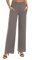 EXCHIC Damen Leichtgewicht Elastisch Hohe Taille Hose Casual Weite Bein Dehnbar Lounge Hosen mit Taschen (L, Schokolade)