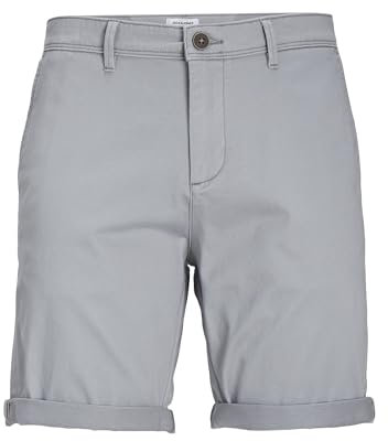 JACK & JONES Men's Jpstbowie Jjshorts Solid Sn Chino Shorts, Ultimate Grey, XS