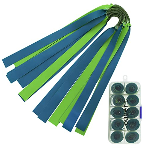 10 Stück Schleuder Gummiband Mit Schleuderbandbox Steinschleuder Gummi Stark Gummiband Für Schleuder Jagd (10 Blau Grün)