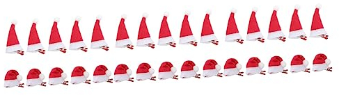 FRCOLOR 30 Stk Weihnachtshaarschleifen Weihnachtsmütze-haarspangen Weihnachtsclips Für Mädchen Mini Nikolausmütze Spangen Weihnachtsspangen Weihnachtsfeier Gefallen Zubehör Damen Krawatte