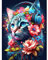 CEOVR DIY 5D Diamant Painting Erwachsene,5D Diamant Paint Kits Kristallartiges Kreuzstichset,Diamond Painting Set für Home Wall Décor,30x40 cm (blau rot schwarz)