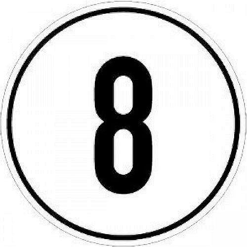 Wildebabsklbt 20 cm 2 Stück Hochwertige Schild Aufkleber-Folie Sticker Decal 8-Kmh Geschwindigkeitsschild Max. Geschwindigkeit Stvzo §58.Svg 20mm Din-1451 Vz 274-8 S473