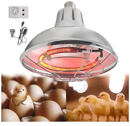 REUset Lampe Chauffante Poussin,Lampe Chauffante avec Thermostat, Chauffante Animaux,Température Réglable: 200W-400W pour Poussin Chiots Et Tortue