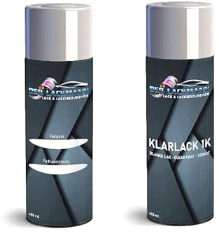 Der Lackmann Lack & Lackierzubehör Sprühdosen Set für Mercedes 744 Brilliantsilber Met.+Klarlack