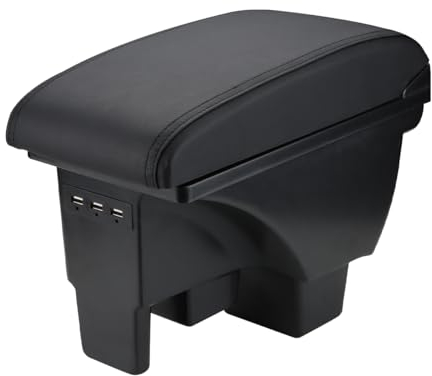 MARCHFA Mittelkonsole Armlehnen für Polo 2020 2021 2022 2023 Mittelarmlehne mit USB-Ladeanschluss Autozubehör