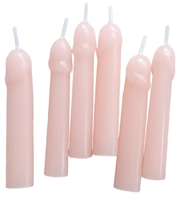 Penis Kerzen 6 Stück | Geburtstagkerzen in Penisform| lustige Kerze Geburtstag | Tortenkerzen Paraffin | Peniskerzen | Torte | Geburtstagstorte | Torten Deko | JGA | Junggesellinnenabschied