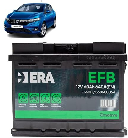 Batteria 60Ah EFB per Dacia Sandero III 1.0 Tce benzina 2021+