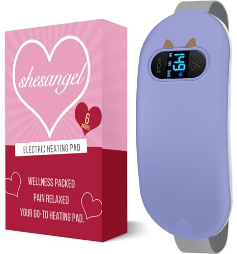 Portable Heating Pad for Period Cramps: FSA HSA Eligible Cordless Menstrual Heating Pad with 6 Heat Levels and 6 Massage Modes, 3s Fast Heating Gift for Women and Girl(Violet Blue)