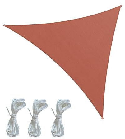 Rebecca Mobili Toldo Parasol, Vela de Sombra, Rojo, Poliéster Impermeable, con Anillas de Acero y Cuerdas, para Casa Bar Restaurantes - Medidas: 3x3x3 m - Art. RE6970