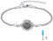 CUPENDA Sonnenblume Urne Armband für Asche Sterling Silber Sonnenblume Kremation Keepsake Anhänger Sonnenblume Medaillon Armband für Damen Mom