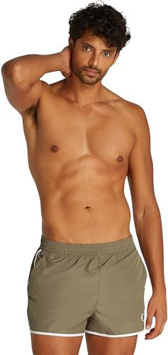 Calvin Klein Slip de Bain Homme Short Runner avec Cordon de Serrage, Vert (Dusky Green), M