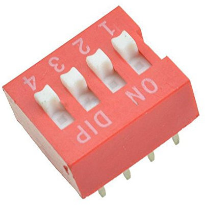 casstaly Módulo de interruptor tipo deslizante de 2,54 mm, 4 bits, 4 posiciones, paso rojo DIP