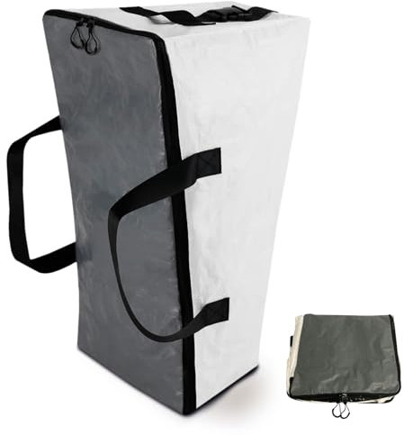 baqpaq faltbare Einkaufstasche groß schwarz/weiß (bis 45 Liter/bis 30 KG) – Einkaufstasche mit Reißverschluss, robust, wasserdicht und ideal für den Transport in Kindersitzen geeignet