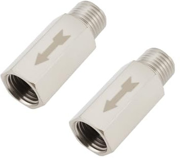 ECSiNG 2 Stück BSP-Gewinde Außen auf Innen Rückschlagventil 1/4 Zoll Außengewinde Pneumatisches Absperrventil aus Messing für Luft Wasser Öl Und Gas 40 Mm