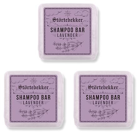 Störtebekker® Premium Shampoo Bar Lavendel (3x) - Festes Shampoo Herren & Damen - 3in1 Duschseife Männer für Haare, Kopfhaut & Bart - Feuchtigkeitsshampoo - vegan, handgefertigt - 3x100g