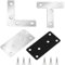Conector plano de acero inoxidable, 80 × 40 × 2 mm, placa perforada de metal, placa de metal de 90 grados, chapa perforada en forma de T, placa perforada de metal, placas de conexión, conector de