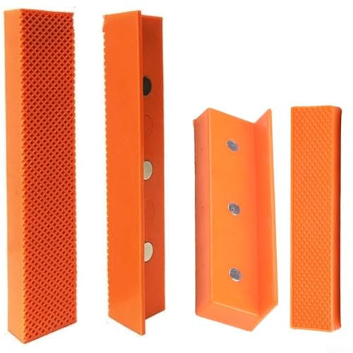 Magnetic Soft Pad Jaw for Metal Vise 6 Inch & 4 Inch Sets Bench Vice Clamp Protective Rubber Covers (2 Sets)