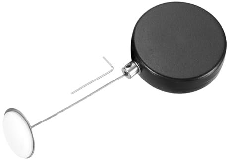 sourcing map 3.3ft Retractable Cable Lock with Round Patch Remote Control Security Lock with Adjustable Cord Tether Anti Theft for Laptop, TV, 150 G, Black