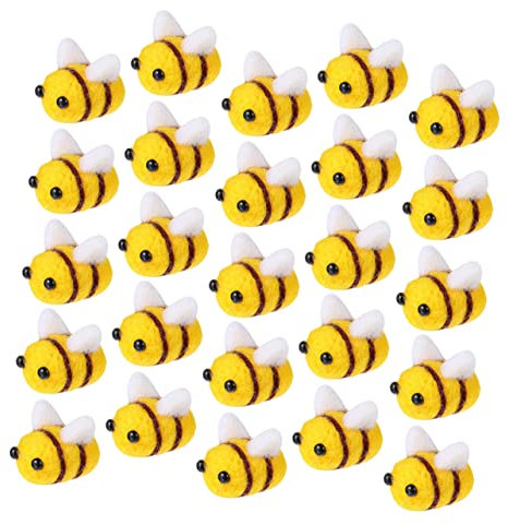 IWOWHERO 25stücke Wollfilz Bienen Dekorationen Zum Basteln DIY Bee Handwerk Für Kleidung Hut Taschen Kinderzimmer Party Wanddekoration Geschenke Zubehör