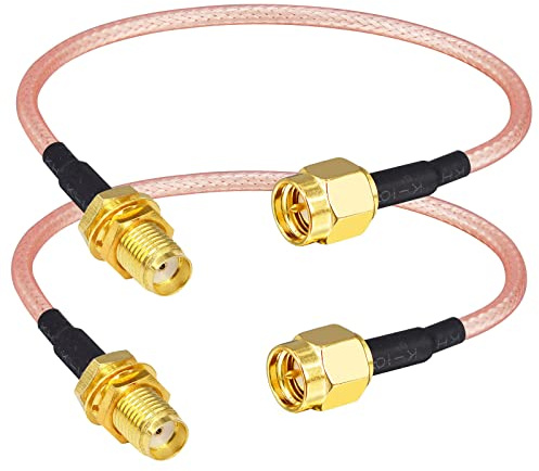 Boobrie 15CM SMA Male to Female Bulkhead Coaxial Cable RG316 SMA Female to Male WiFi Antenna Cable Short Pigtail for Mobile WiFi Antenna Pack of 2