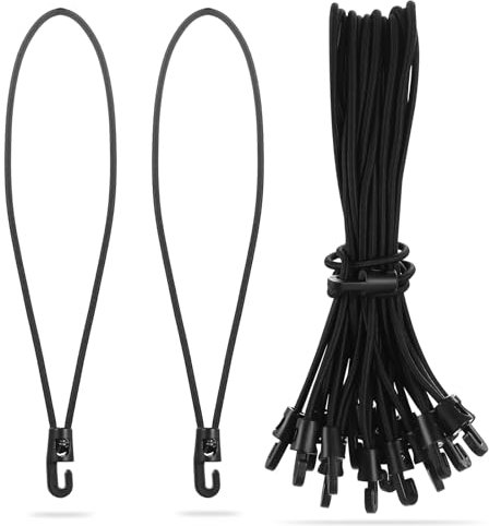 20 STK Spanngummi mit Haken Kurz 10 cm, Multifunktional Expander mit Haken, Schwarze Planenspanner Spanngummis Gummispanner Gummibänder mit HakenSpannhaken für Camping Anhängerplanen Zelte