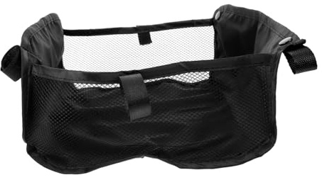Kinderwagen Bodenorganizer aus Oxford Gewebe für Kleine Schirmkinderwagen | Unterer Bereich, Schwarze Aufbewahrungstasche, Leicht Tragbar mit Großer Kapazität