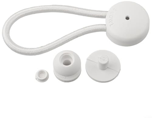 5 clip elastiche con pomello elastico di fissaggio per tende, barche, yacht e camper (bianco)